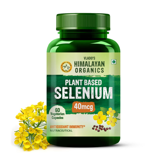 Vlado's Himalayan Organics Plant-Based Selenium 40mcg | 60 Veg Capsules | Dietary Supplement for Daily Wellness
