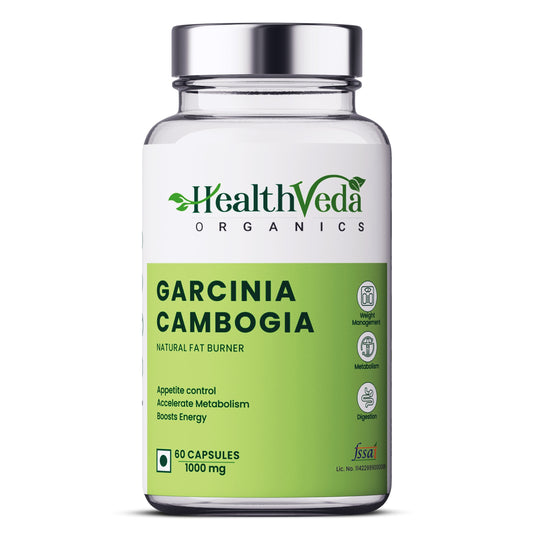 Health Veda Organics Plant Based Garcinia Cambogia Supplement 1000 mg | 60 Veg Capsules | Improves Digestion | For Both Men & Women