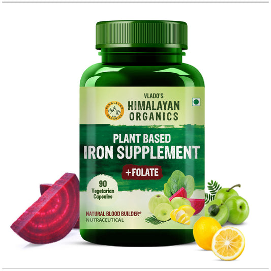 Vlado's Himalayan Organics Plant Based Iron with Folate - 90 Veg Capsules