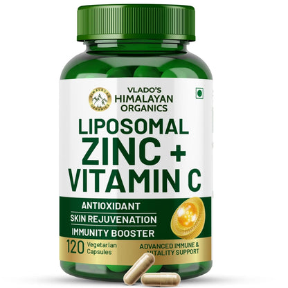 Vlado’s Himalayan Organics Liposomal Zinc with Vitamin C for Daily Nutrition – 120 Veg Capsules