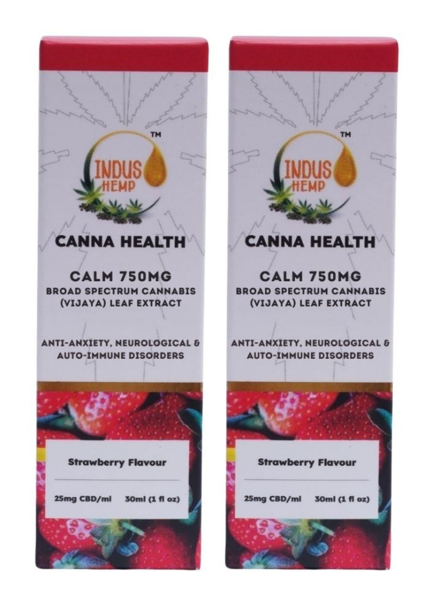 INDUS HEMP CANNA HEALTH CBD CALM 750mg | Combo Pack of 2 | Broad Spectrum Cannabis (Vijaya) Leaf Extract