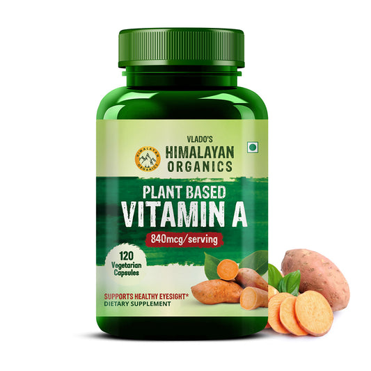 Vlado's Himalayan Organics Plant-Based Vitamin A Supplement | Sourced from Sweet Potato & Triphala | 120 Veg Capsules