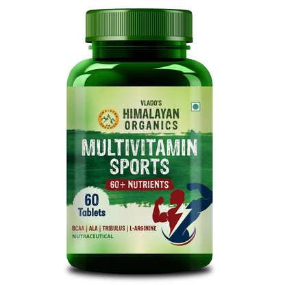 Vlado's Himalayan Organics Multivitamin Sports with 60+ Nutrients & 13 Blends | With Probiotics, Vitamins & Minerals | 60 Veg Tablets