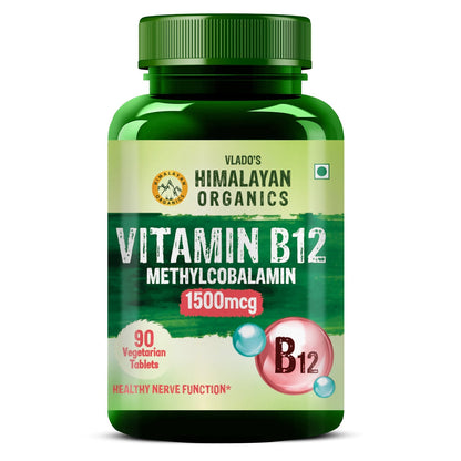 Vlado's Himalayan Organics Methylcobalamin Vitamin B12 1500mcg - 90 Veg Tablets