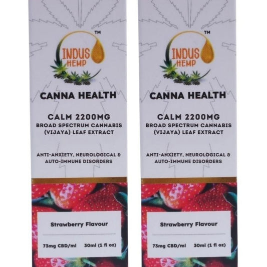 INDUS HEMP CANNA HEALTH CBD CALM 2200mg | Combo Pack of 2 | Broad Spectrum Cannabis (Vijaya) Leaf Extract