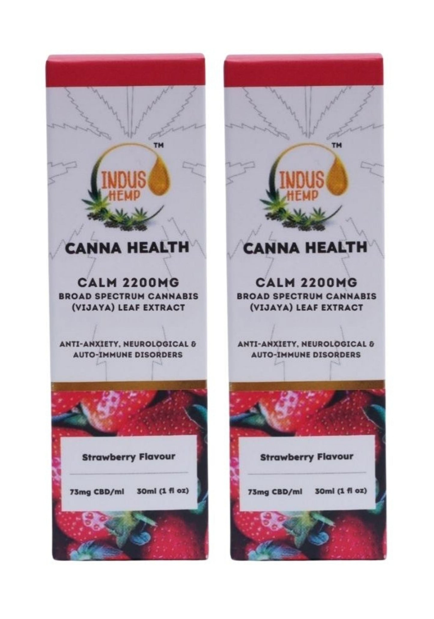 INDUS HEMP CANNA HEALTH CBD CALM 2200mg | Combo Pack of 2 | Broad Spectrum Cannabis (Vijaya) Leaf Extract