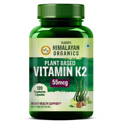 Vlado's Himalayan Organics Plant-Based Vitamin K2 Supplement Supports Stronger Bone & Heart Health - 120 Veg Capsules