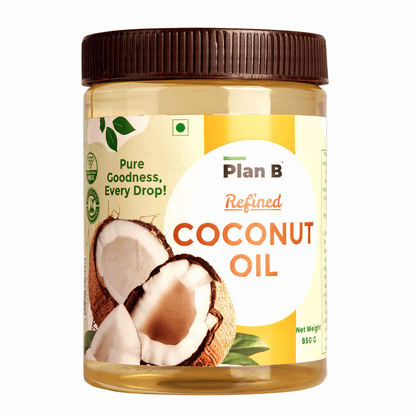 Plan B Refined Coconut Oil 850g – Pure & Premium | Neutral Aroma & Taste | Ideal for Cooking, Frying, Baking, Skin & Hair Care | Non-GMO, High Smoke Point