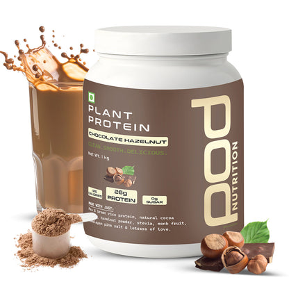 POD NUTRITION Pea Protein Isolate Powder | Vegan Plant Protein, No Added Sugar, Dairy Free| Clean & Easy to Digest with Essential Amino Acids (1kg, Chocolate Hazelnut)
