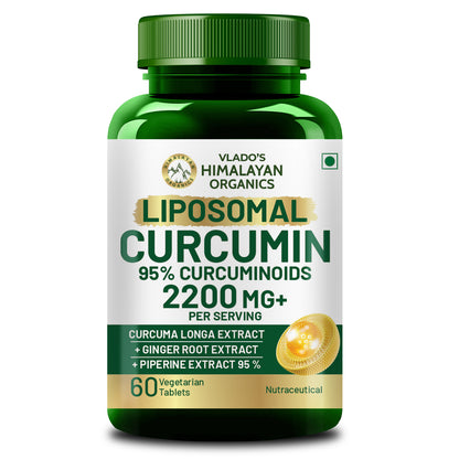 Vlado’s Himalayan Organics Liposomal Curcumin 2200 mg+ with BioPerine & Herbal Extracts – 60 Vegetarian Tablets
