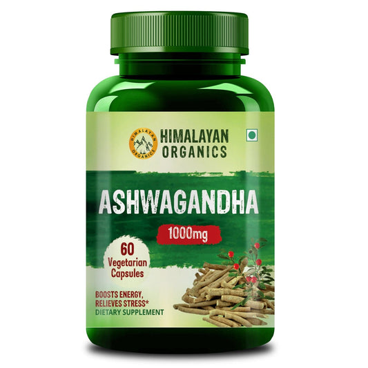 Himalayan Organics Ashwagandha 1000Mg Serve || Energy & Endurance || 60 Veg Capsules