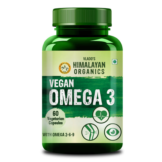 Vlado's Himalayan Organics Omega 3-6-9 Plant-Based Supplement with Flaxseed Oil – 60 Veg Capsules