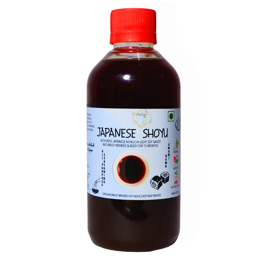 Alla's Posh Flavors™ Japanese Shoyu Koikuchi Style Soy Sauce, Naturally Brewed in India under Japanese Guidance, No Preservatives, No Chemicals, No Flavor Enhancer 250ml