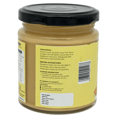 Plan B Natural Almond Butter | Creamy, Vegan, No Added Sugar | High Protein Nut Butter | Gluten-Free & Dairy-Free Healthy Spread | 100% Roasted Almonds | 200g Jar