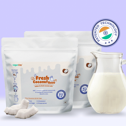 VeganDay Coconut Base (makes 6L Coconut Milk) | Fresh, Unsweetened & Plant-Based (PlantCa) | Just add water & blend | Dairy-free, Lactose-free | Zero added sugar, Zero Cholesterol, Zero Preservatives (6L Pack)