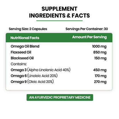 Vlado's Himalayan Organics Omega 3-6-9 Plant-Based Supplement with Flaxseed Oil – 60 Veg Capsules