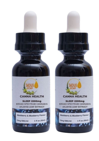 Indus Hemp Canna Health CBD Sleep 2200mg | Combo Pack of 2 | Broad Spectrum Cannabis (Vijaya) Leaf Extract