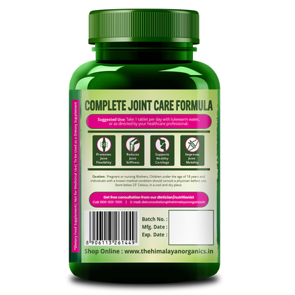 Himalayan Organics Plant Based Joint Support With Boswellia Serrata | Amla, Alfalfa, Turmeric, Moringa + 10 Ayurvedic Herbs | Strong Bones & Relieves Joint Pain | Better Flexibility For Men & Women - 60 Veg Tablets