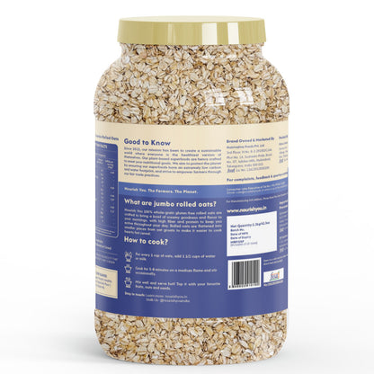 Nourish You Rolled Oats 1.2 kg – 100% Wholegrain Oatmeal | High Fiber & Protein-Rich Breakfast Cereal | Diet Food for Weight Management | Gluten-Free | No Added Sugar