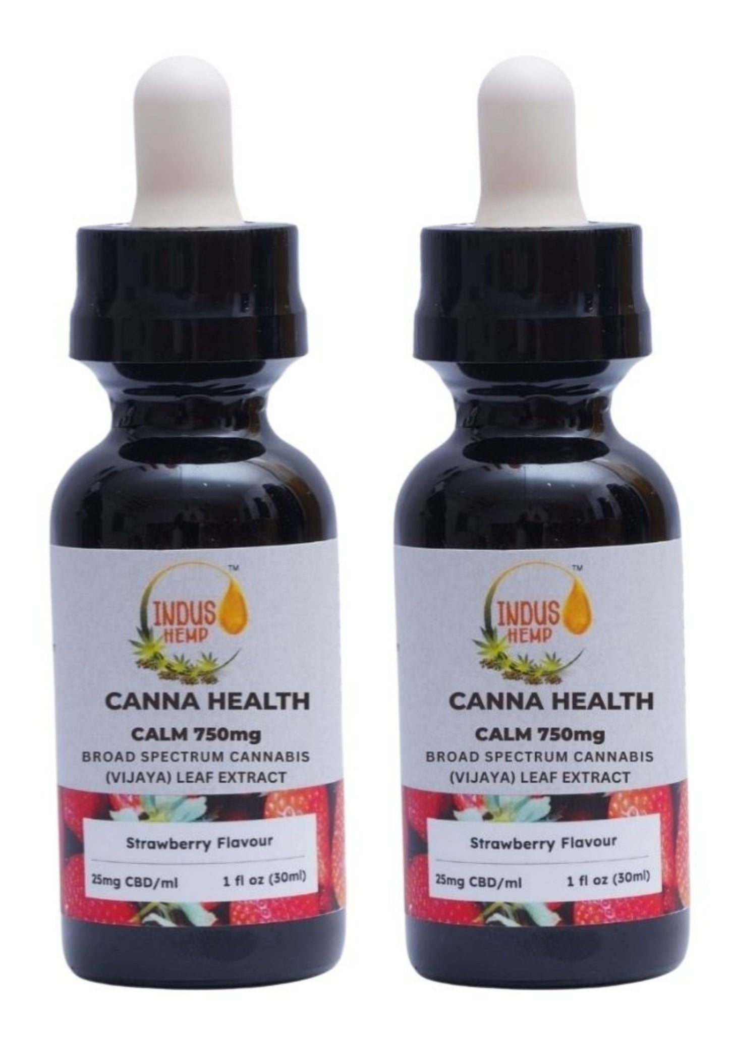 INDUS HEMP CANNA HEALTH CBD CALM 750mg | Combo Pack of 2 | Broad Spectrum Cannabis (Vijaya) Leaf Extract