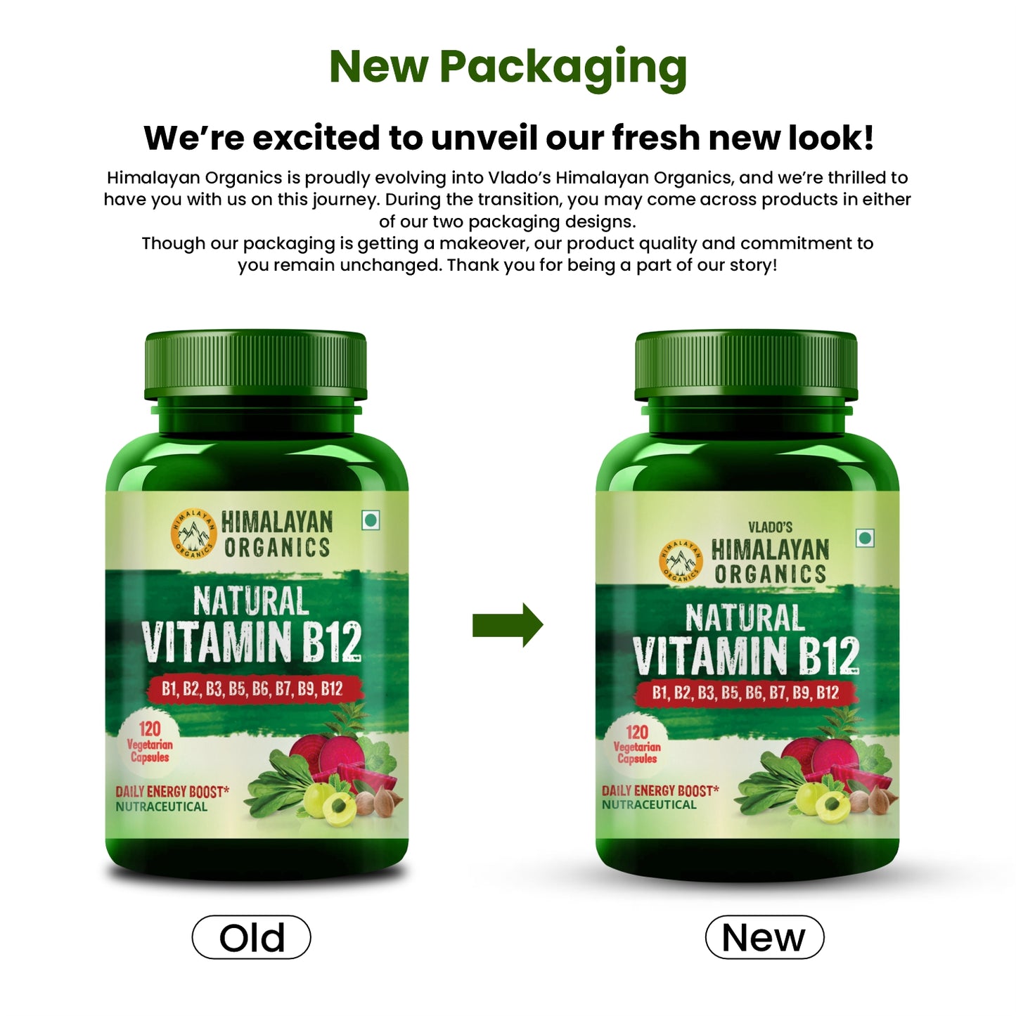 Vlado's Himalayan Organics Natural Vitamin B12 - 120 Veg Capsules