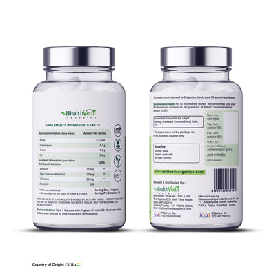 Health Veda Organics Melatonin Capsules for Better Sleep  - 60 Veg Capsules (Non Habit Forming)