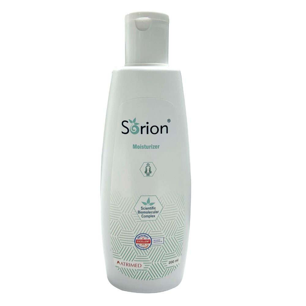 Atrimed Sorion Moisturizer | With precious Narikela & Plant extracts from Nimba, Haridra, Manjistha & Streekutaja | Intensive care of sensitive, irritated, Itchy or flaky skin | 200ml | Pack of 1