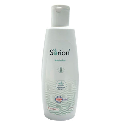 Atrimed Sorion Moisturizer | With precious Narikela & Plant extracts from Nimba, Haridra, Manjistha & Streekutaja | Intensive care of sensitive, irritated, Itchy or flaky skin | 200ml | Pack of 1