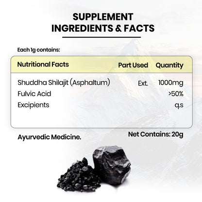 Vlado’s Himalayan Organics Pure Shilajit Resin | 75% Fulvic Acid | 20g