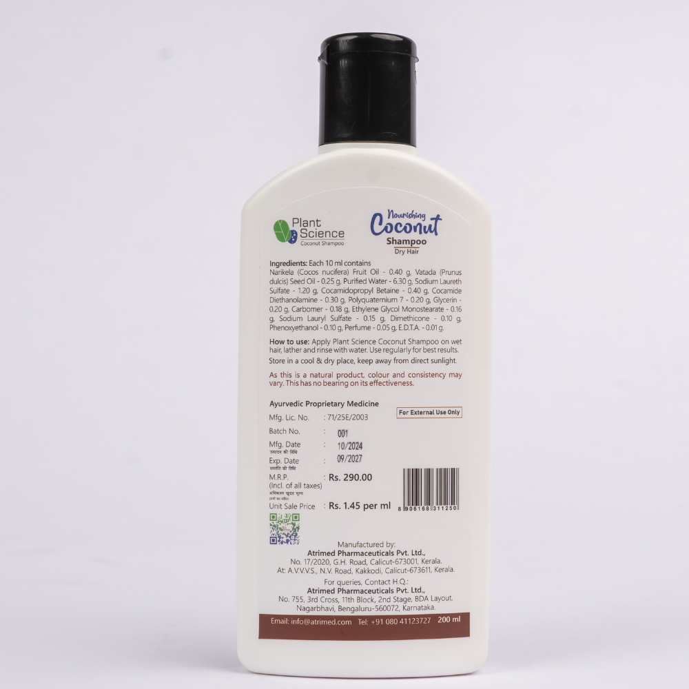 Atrimed Plant Science Coconut Shampoo | For Dry Hair | 200ml