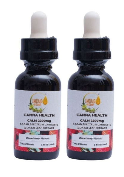 INDUS HEMP CANNA HEALTH CBD CALM 2200mg | Combo Pack of 2 | Broad Spectrum Cannabis (Vijaya) Leaf Extract