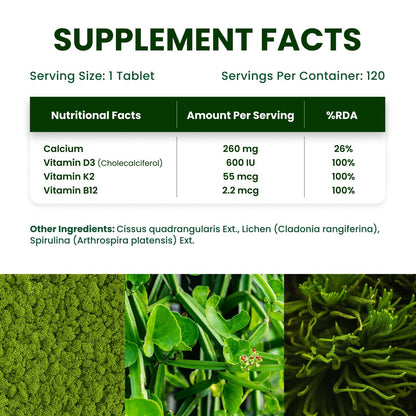 Himalayan Organics Plant Based Calcium for Bone Health- 60 Vegetarian Tablet