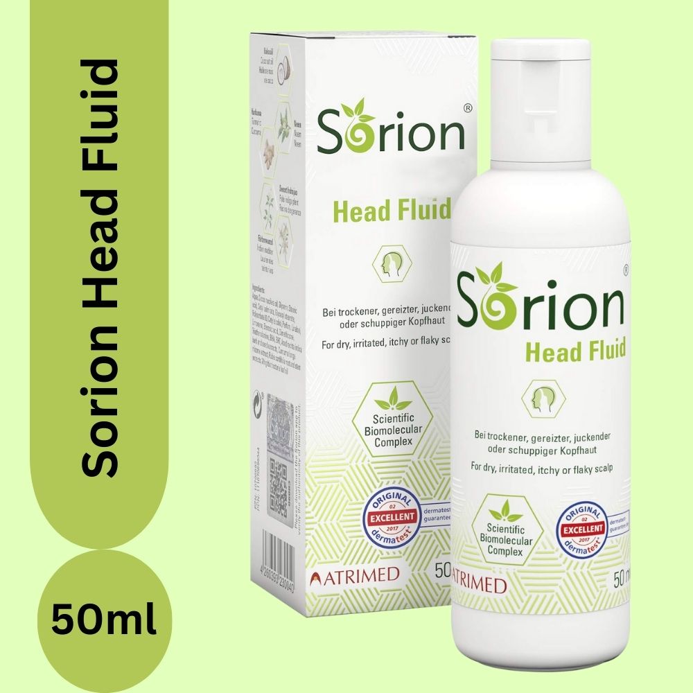Atrimed Sorion Head Fluid | For Itchy scalp with long-lasting effects | Made with a special combination of Neem, Turmeric, Common Madder and Pala Indigo | 50 ml