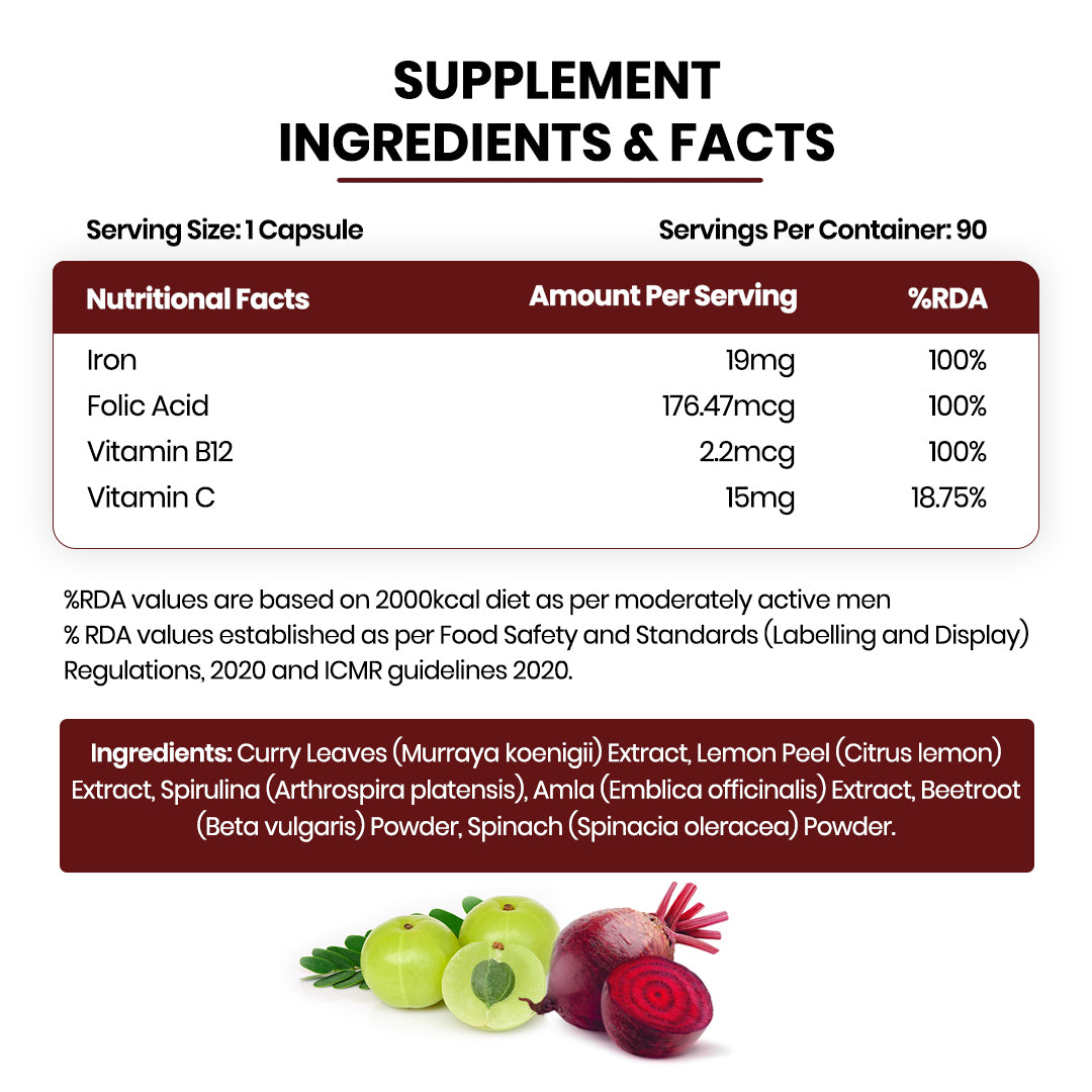 Vlado's Himalayan Organics Plant Based Iron with Folate - 90 Veg Capsules