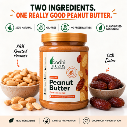 Bodhi Greens Creamy Peanut Butter | Date Sweetened | 1kg