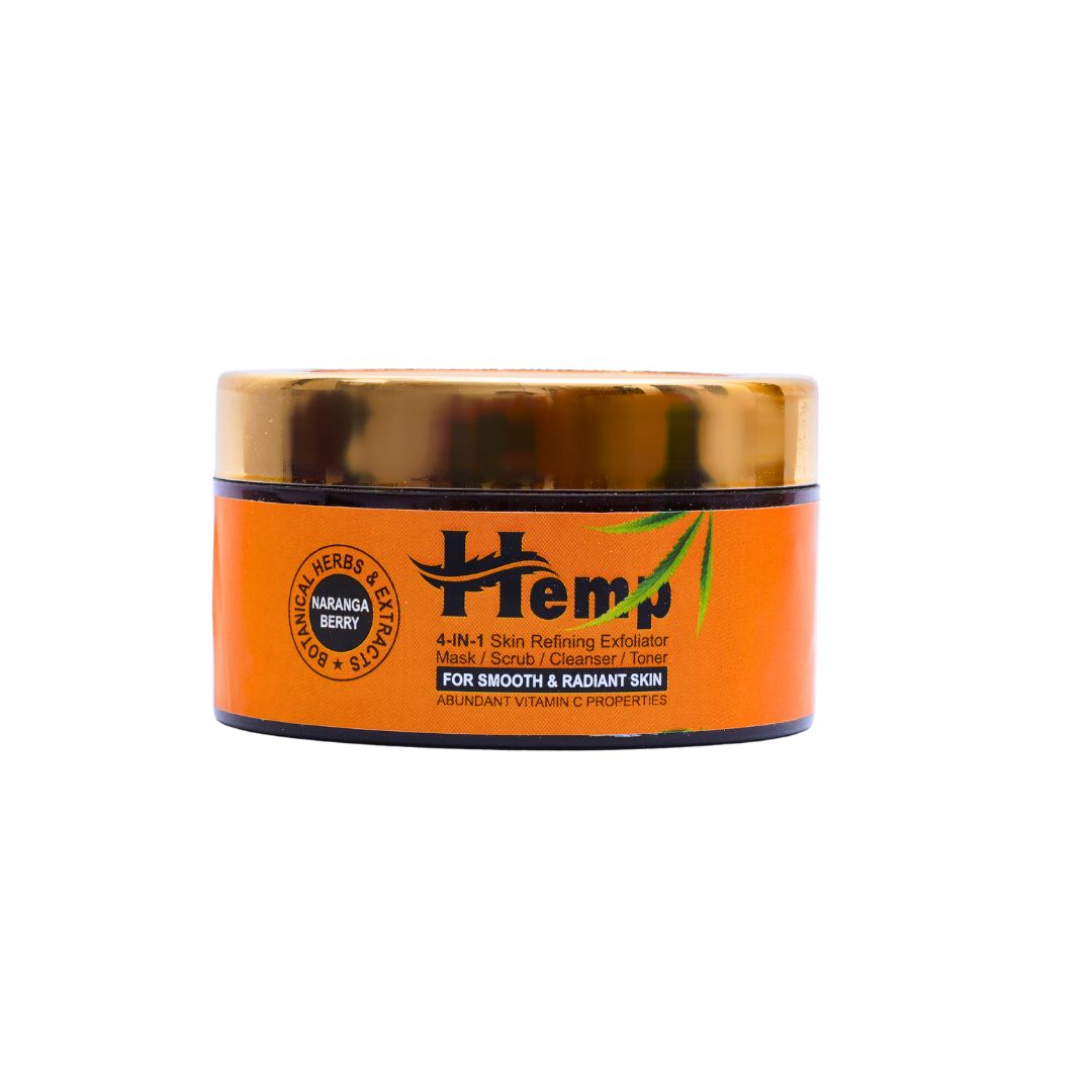 INDUS HEMP NARANGA BERRY| 4-IN-1 SKIN REFINING EXFOLIATOR MASK /SCRUB / CLEANSER/TONER | FOR HEALTHY & GLOWING SKIN