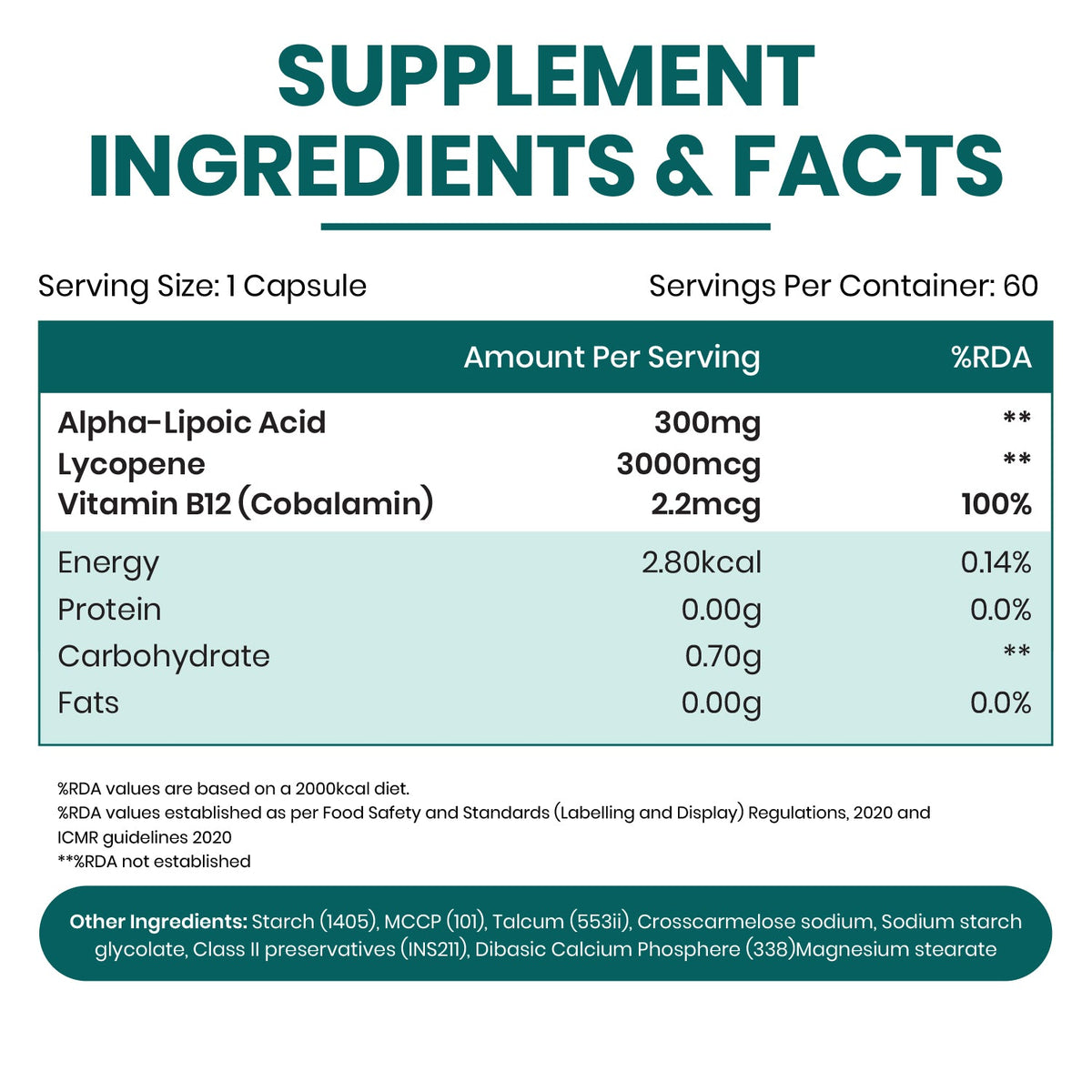 Vlado's Himalayan Organics Alpha Lipoic Acid 300mg | Antioxidant Supplement | 60 Veg Capsules