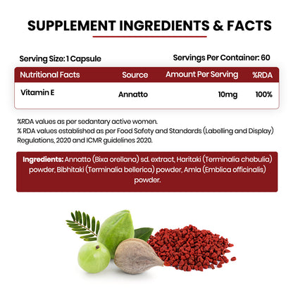 Vlado's Himalayan Organics Plant Based Vitamin E Capsules (Non-GMO Sunflower Oil, Aloevera Oil, Argan Oil) - 60 Capsules