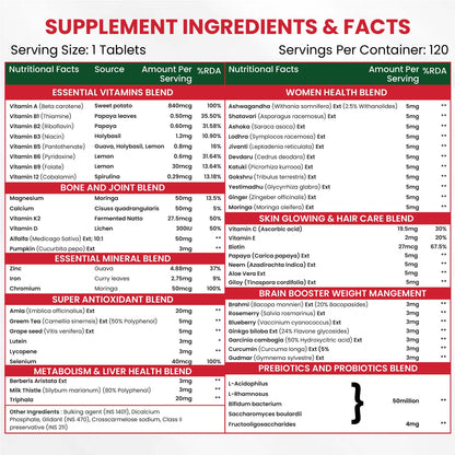 Vlado's Himalayan Organics Plant Based Multivitamin Women 45+ - 120 Veg Tablet