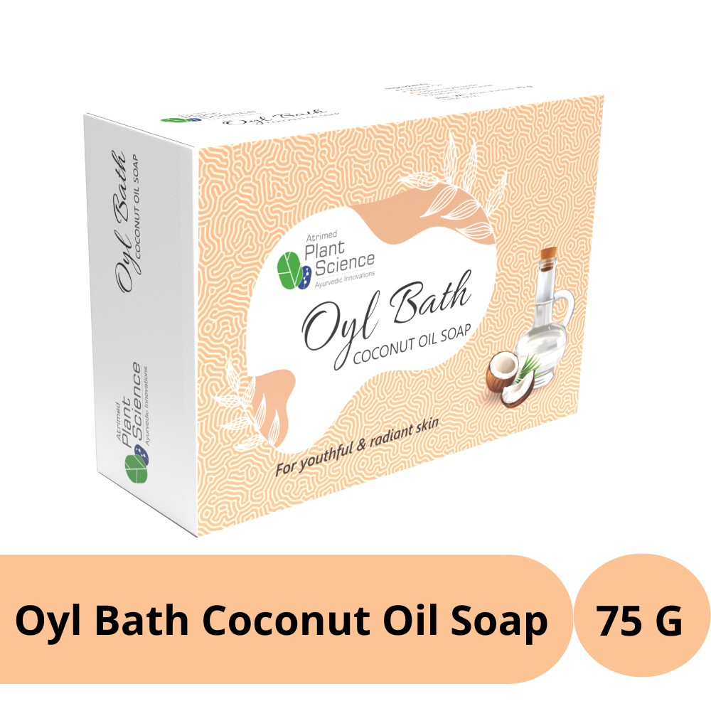Atrimed Plant Science Oyl Bath Coconut Oil Soap | For Youthful and Radiant Skin 75g (Pack of 3)