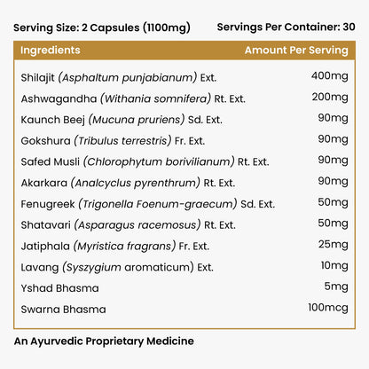 Vlado’s Himalayan Organics Shilajit Gold with Swarna Bhasma & 10+ Herbs | 60 Veg Capsules