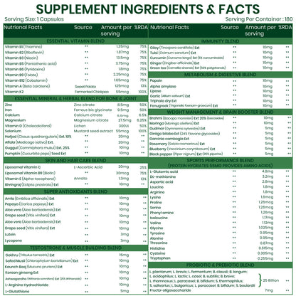 Vlado's Himalayan Organics Multivitamin for Men & Women with 100  Ingredients | With Probiotics, Herbal Extracts & Minerals | 180 Veg Tablets