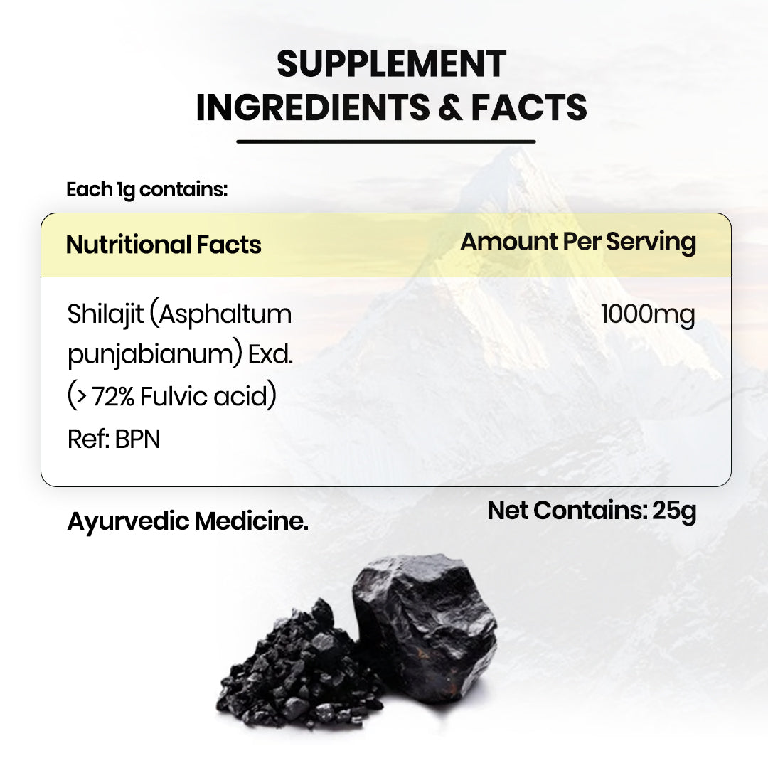 Vlado’s Himalayan Organics Pure Shilajit Resin | 75% Fulvic Acid | 25g
