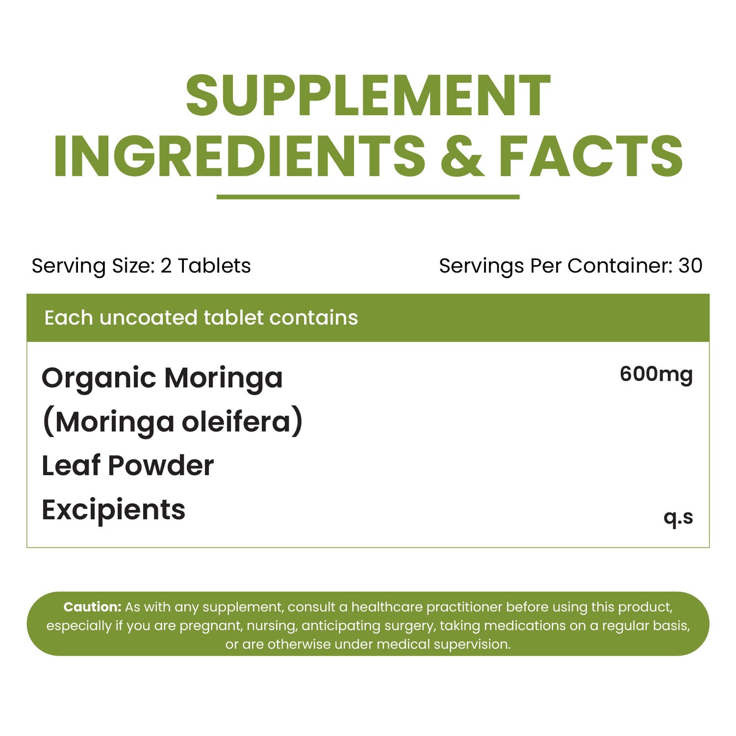 Vlado’s Himalayan Organics Organic Moringa Tablets | 1200 mg Moringa Leaf Extract | Pure Plant-Based Superfood | 60 Tablets