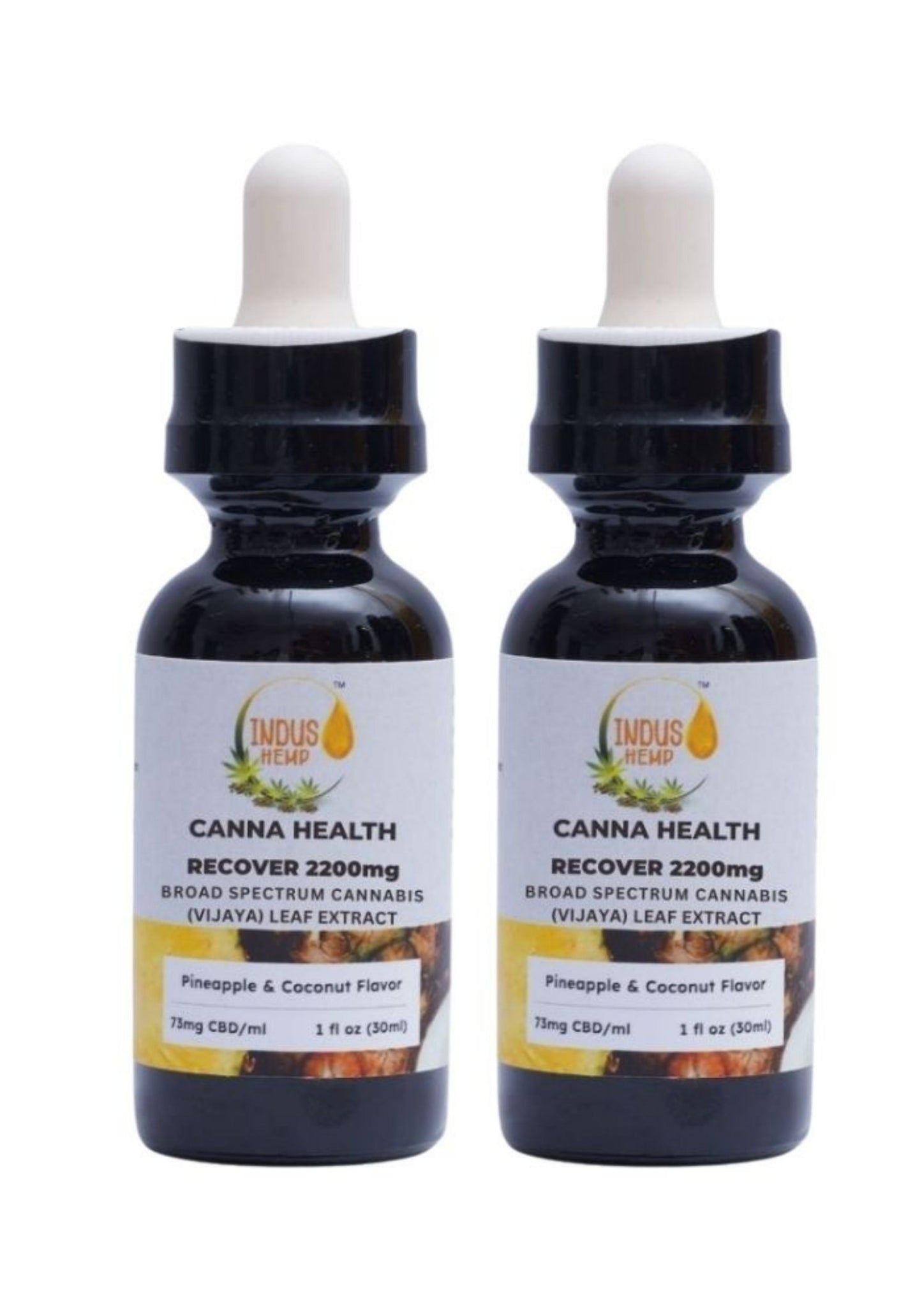 INDUS HEMP CANNA HEALTH CBD RECOVER 2200mg | Combo Pack of 2 | Broad Spectrum Cannabis (Vijaya) Leaf Extract