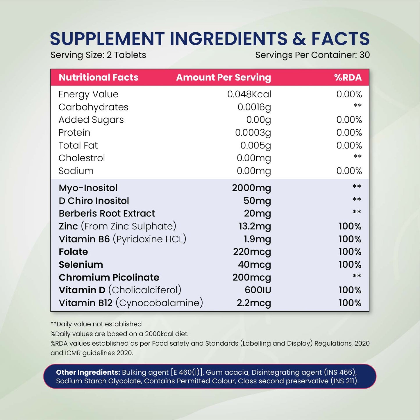 Vlado’s Himalayan Organics Plant-Based PCOS Support Supplement for Women with Myo-Inositol & D-Chiro-Inositol 40:1 Ratio – 60 Veg Tablets