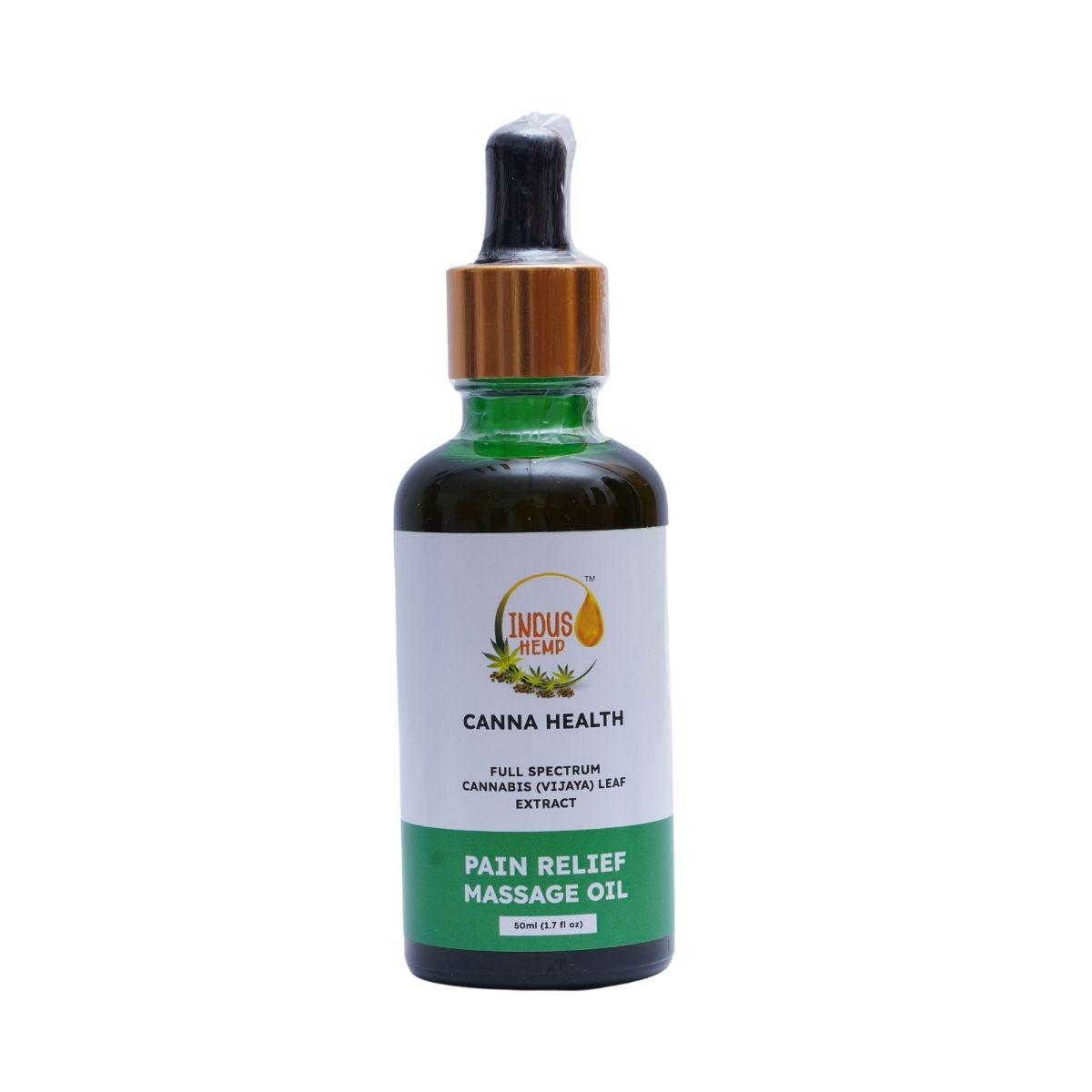 INDUS HEMP CANNA HEALTH | PAIN RELIEF MASSAGE OIL| FULL SPECTRUM CANNABIS (VIJAYA) LEAF EXTRACT
