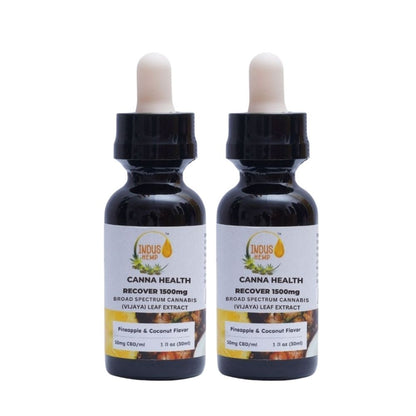 INDUS HEMP CANNA HEALTH CBD RECOVER 1500mg | Combo Pack of 2 | Broad Spectrum Cannabis (Vijaya) Leaf Extract