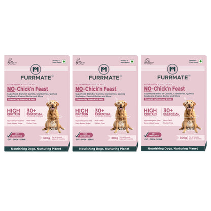FURRMATE Fresh Wet Dog Food (300g) | 100% Vegetarian & High in Protein | NO-Chick'n Feast