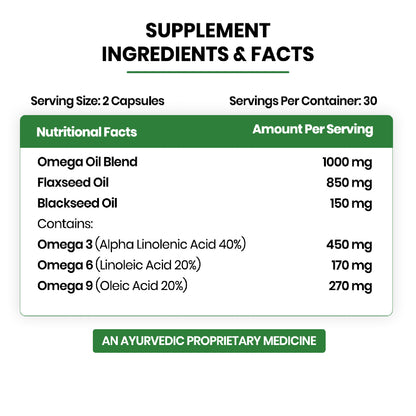 Vlado's Himalayan Organics Omega 3-6-9 Plant-Based Supplement with Flaxseed Oil – 60 Veg Capsules